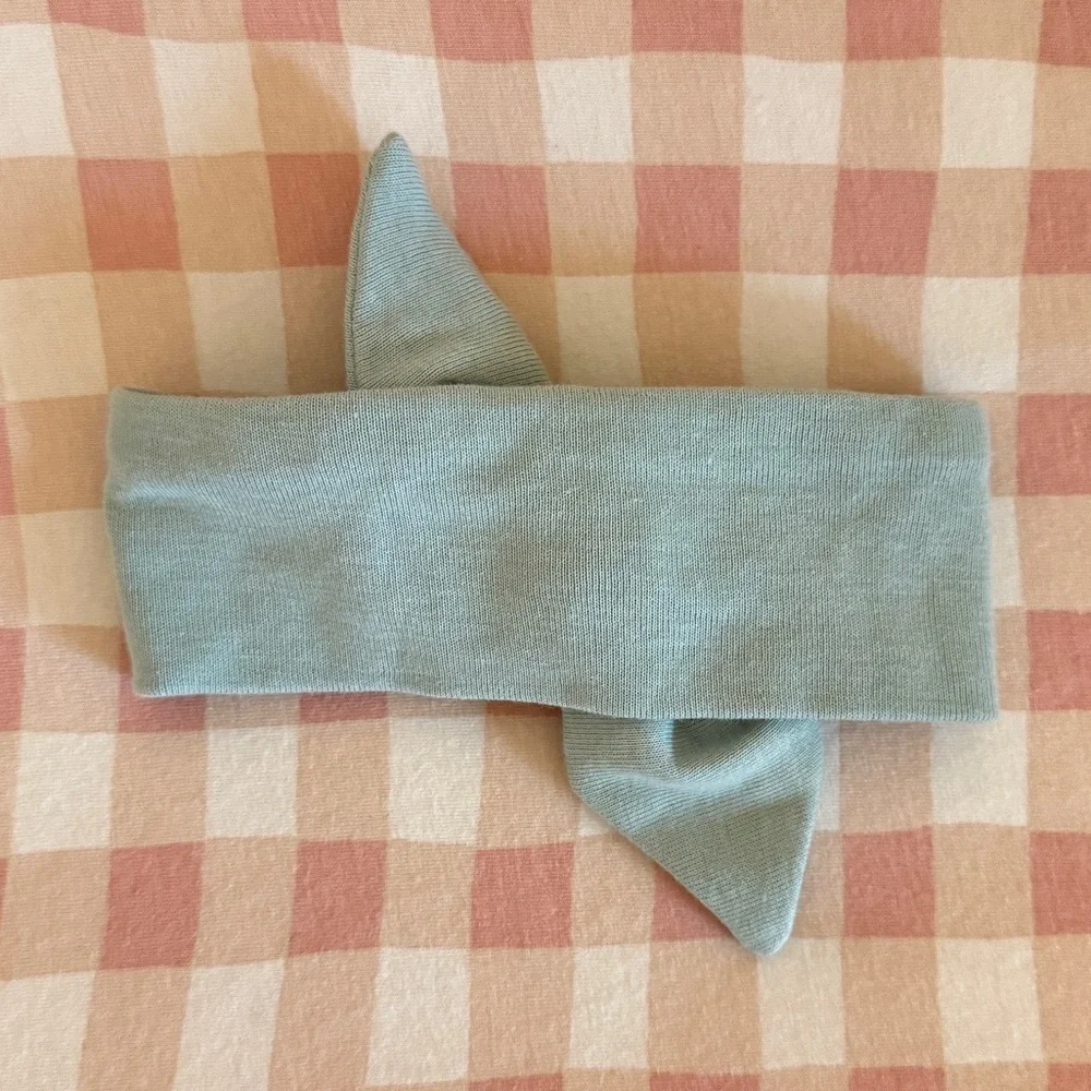 Sage Green Organic Cotton Knotted Headband